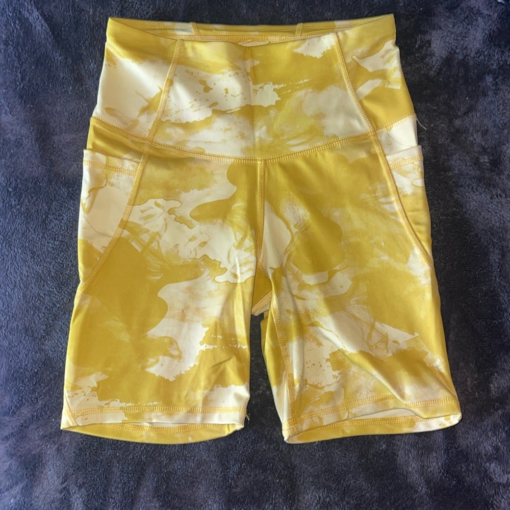 Yellow Tie Dye Biker Shorts